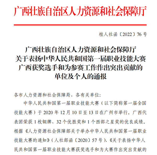 65.广西壮族自治区人力资源和社会保障厅关于表扬中华人民共和国第一届职业技能大赛广西获奖选手和为参赛工作作出突出贡献的单位及个人的通报 (2).png